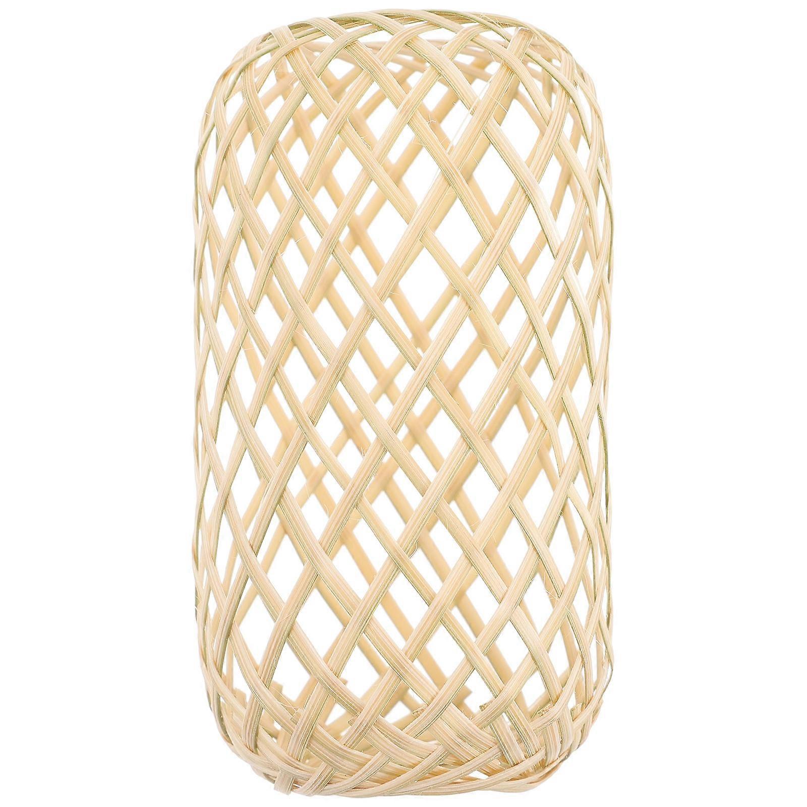 Bamboo Lamp Shade Weaving Design for Indoor Use Light Yellow Small Size