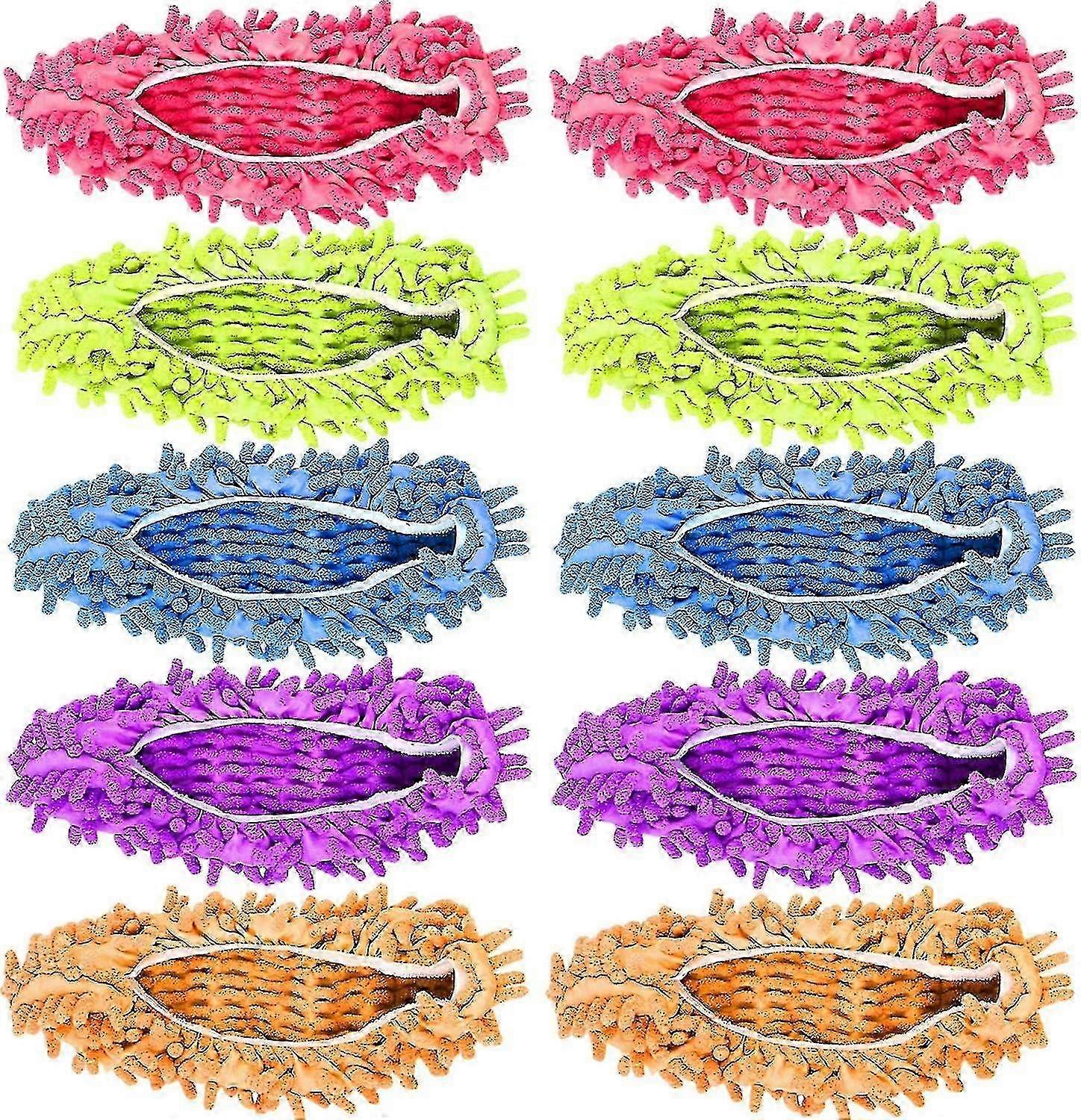 10-Piece Washable and Reusable Microfiber Mop Shoe Covers for Effective CleaningEdition 0724