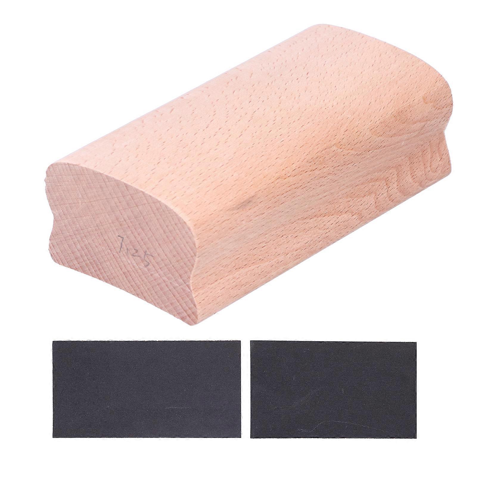 Guitar Sanding Tool Wooden Sanding Block Replaceable Sandpaper Frets Shaping Reparing Set(Sanding Block Sandpaper )