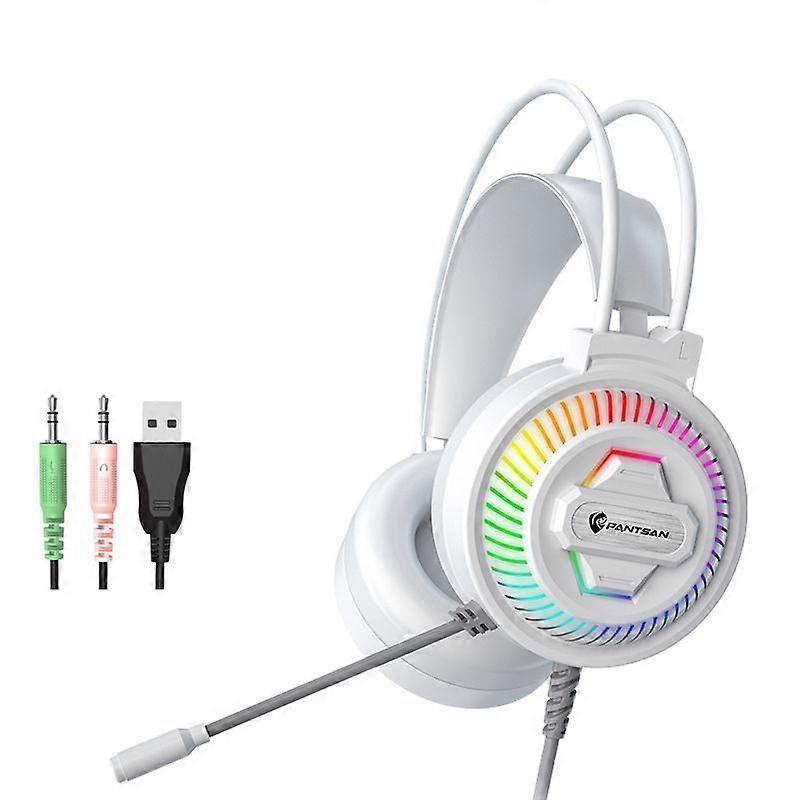 PANTSAN RGB Wired Headset, Specification:3.5mm White 3.5mm White