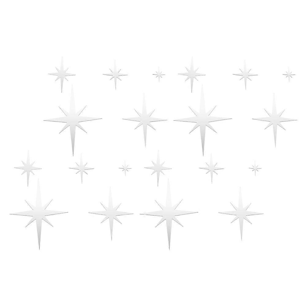 Silver Acrylic Wall Sticker for Decoration Easy to Stick and Remove Creative Design 1 Set