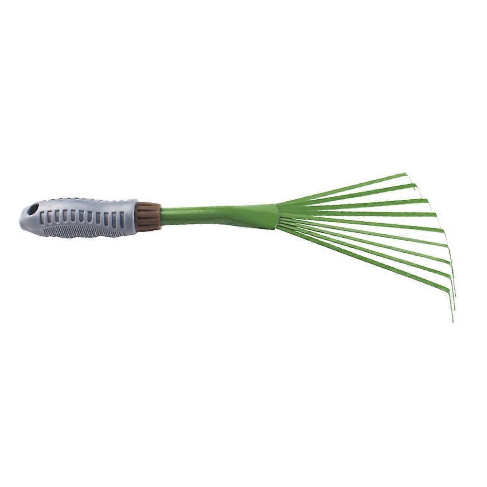 Durable Iron Garden Rake with NonSlip Handle for Cleaning Leaves and Pet Waste Multi 2Pcs 9 Teeth