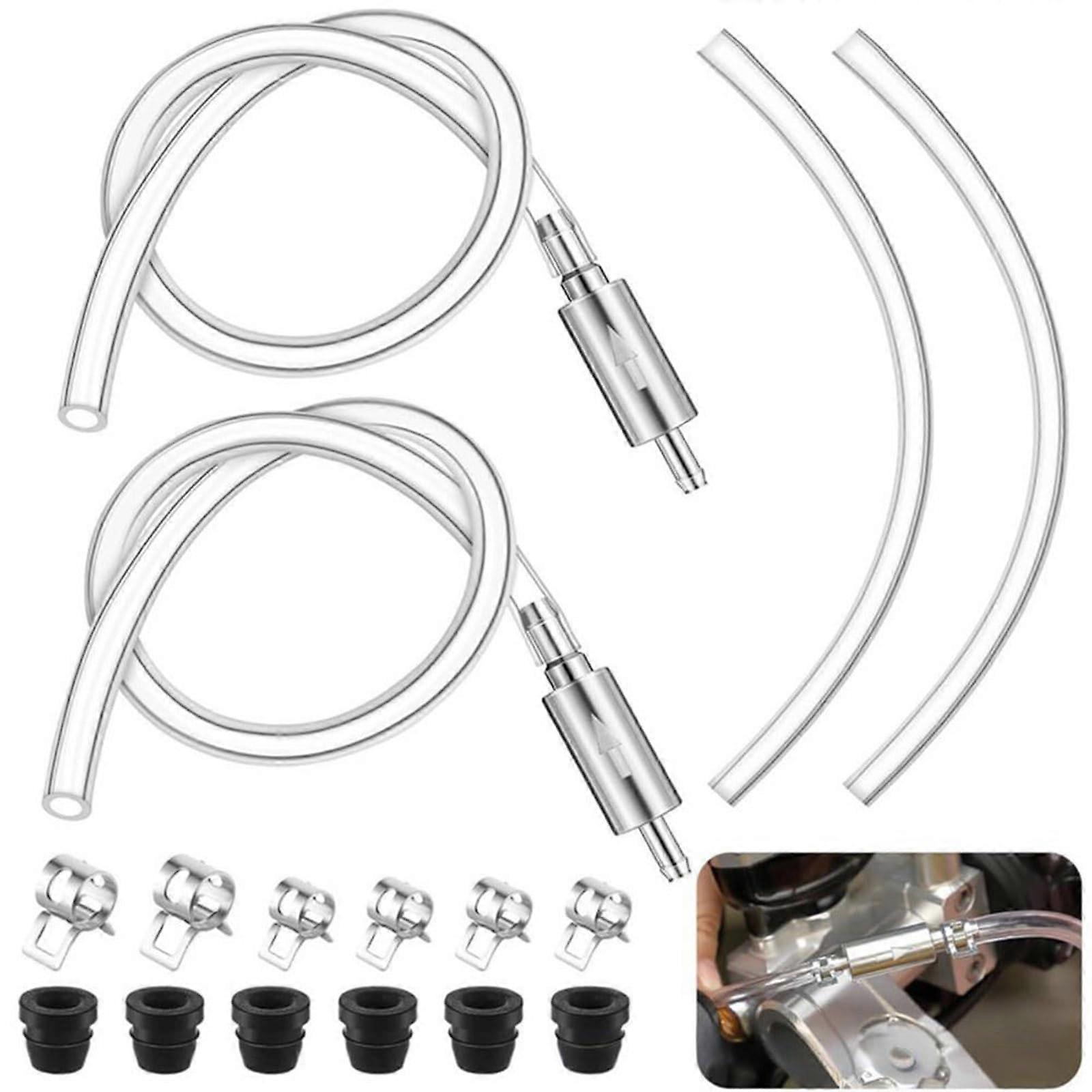Brake Bleeding Hose Tool Kit for Motorcycles and Cars, EBrake Bleeder Kit with Coupling, Valve Tube and Exhaust Hose
