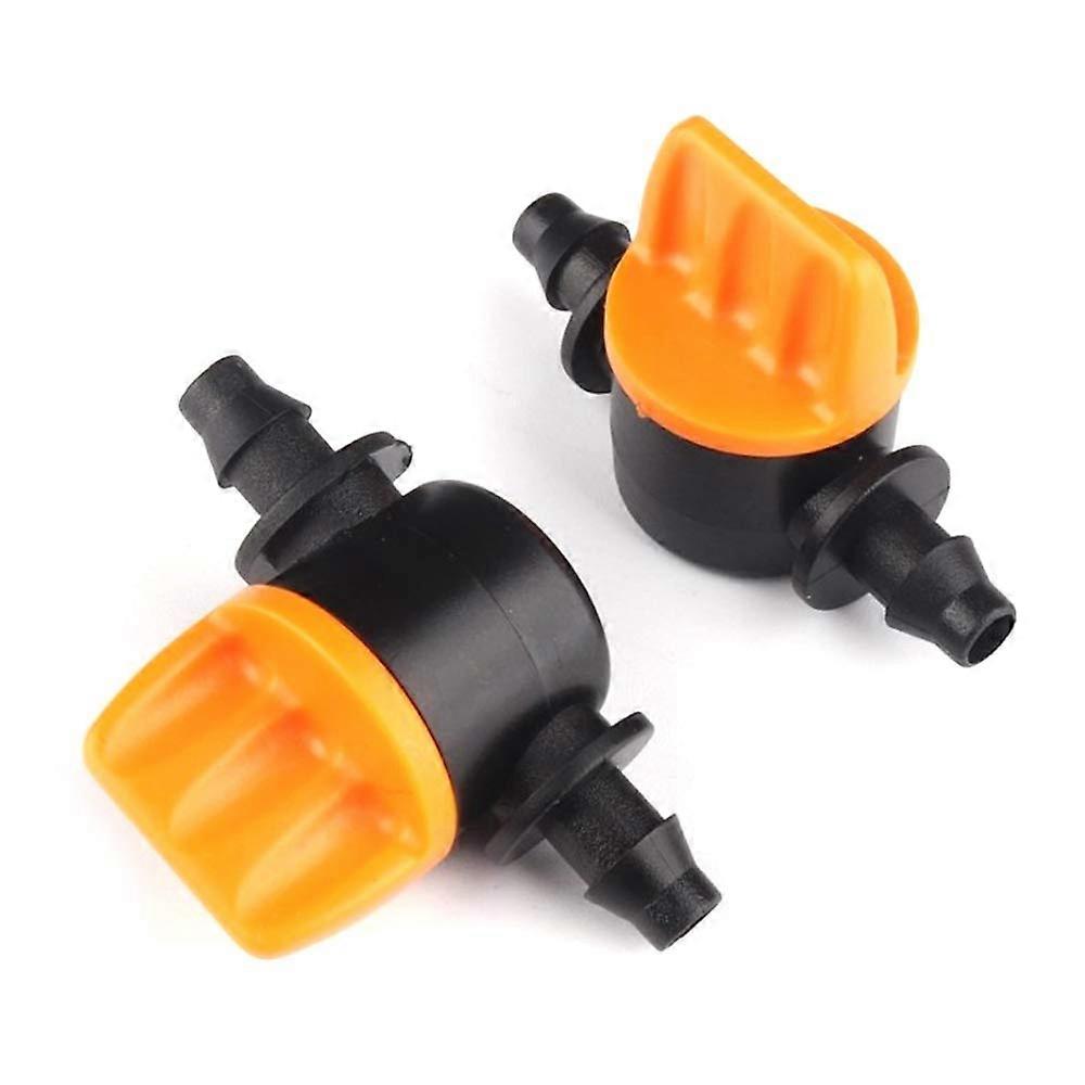 10PCS Drip Irrigation Valve 4/7mm Hose ABS Plastic Shut-off Valve with PVC Barb Connector for Garden and Aquarium Use
