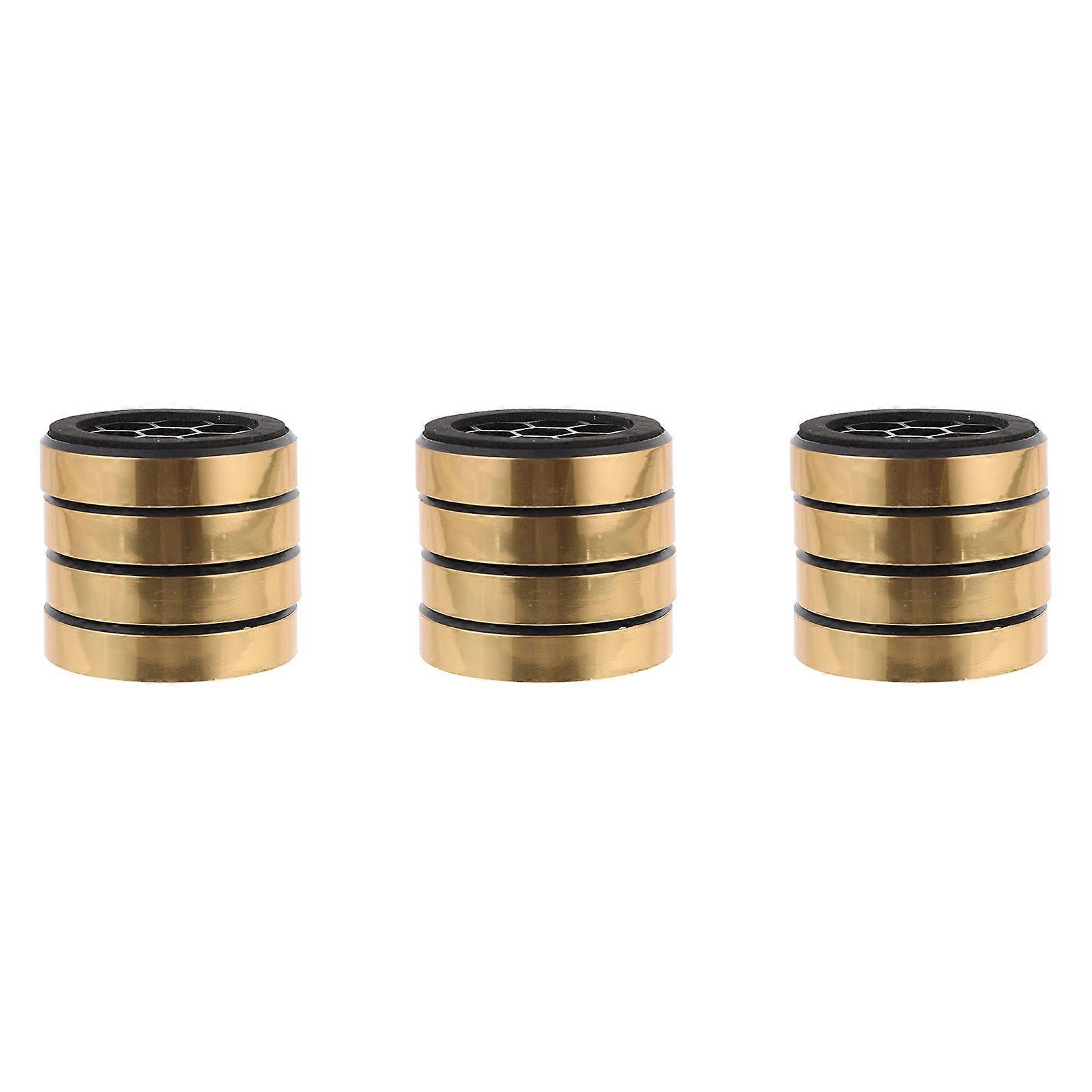 Golden Plastic Amplifier Foot Pads for Furniture Use 12pcs Strong Load-bearing Non-slip