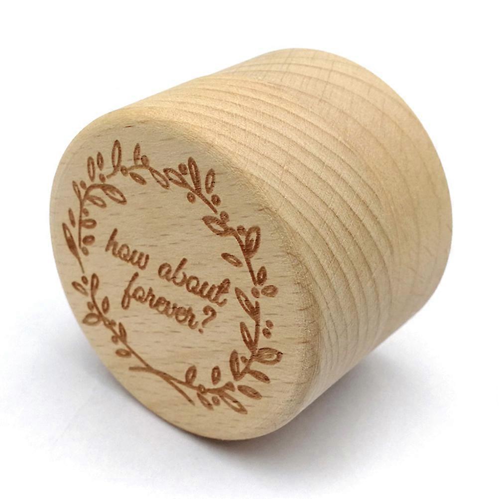 Engagement Rings Holder In Round Shape With Khaki Wooden Material Ideal For Wedding Proposals 1 Set