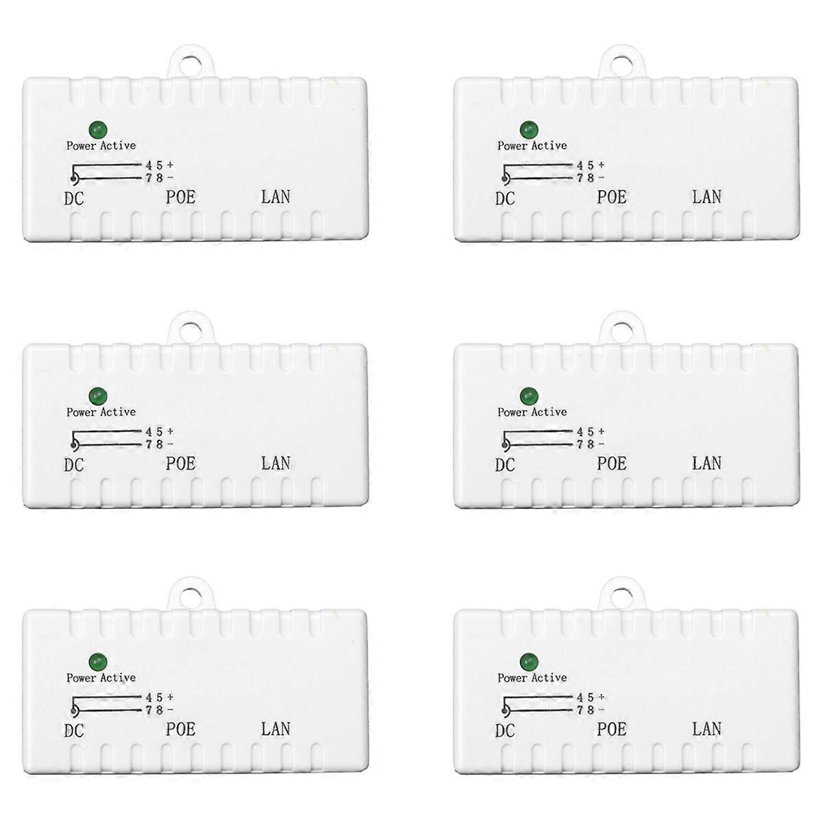 6X Poe Splitter Poe Injector Rj45 DC 5.5mm x 2.1mm Input Passive Splitter Adapter Connector for Ip N