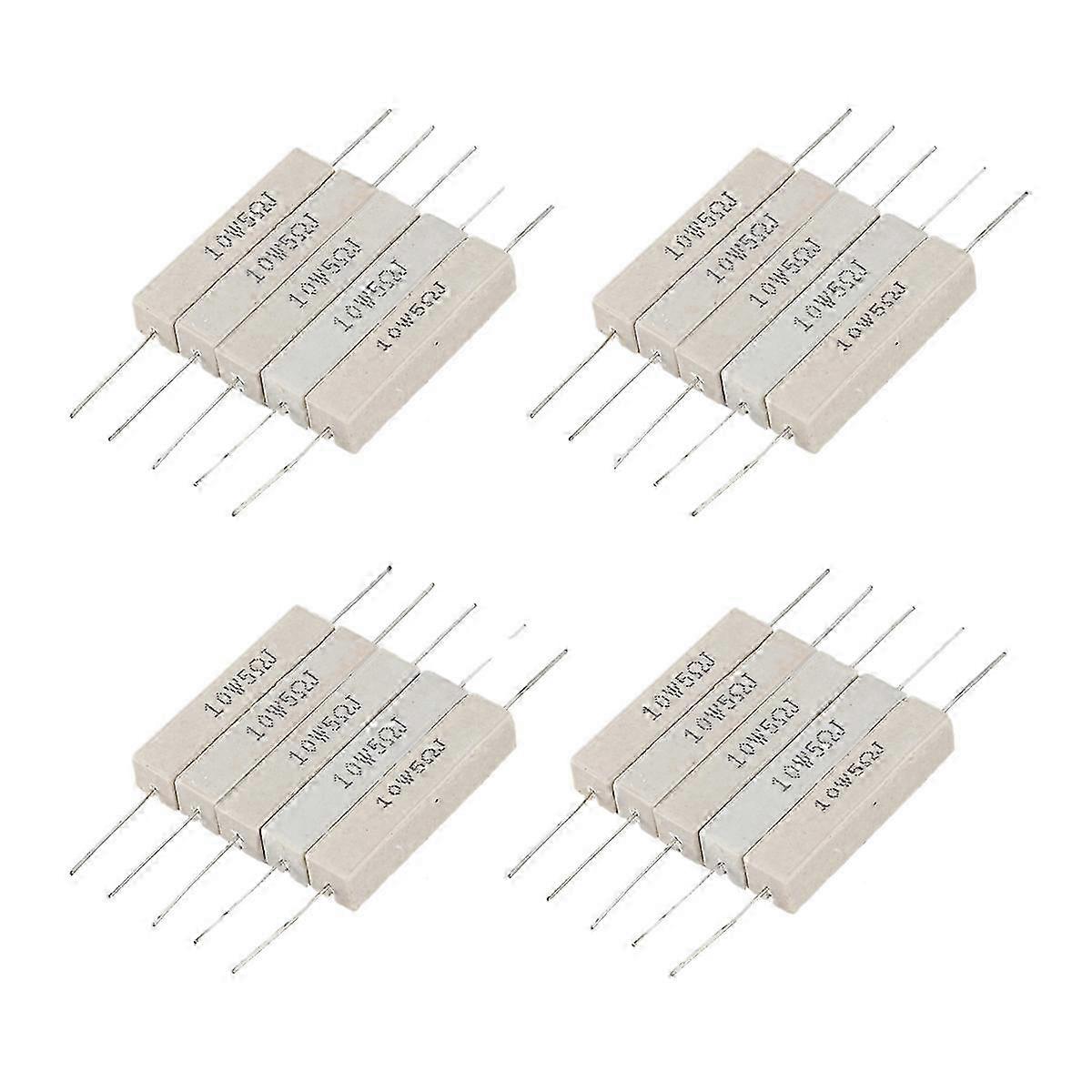 5pcs 5 Ohm 10W Wirewound Ceramic Cement Resistor 5% Tolerance