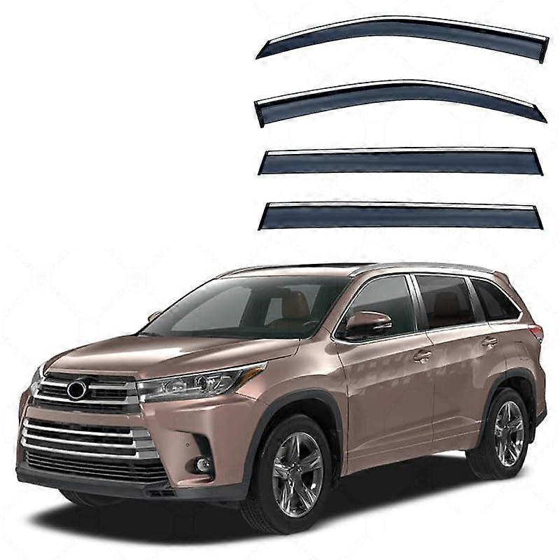 Auto Windabweiser for Toyota Highlander MK3-XU50 2015-2021, Durable Side Window Rain Guards, UV Protection, Easy Installation