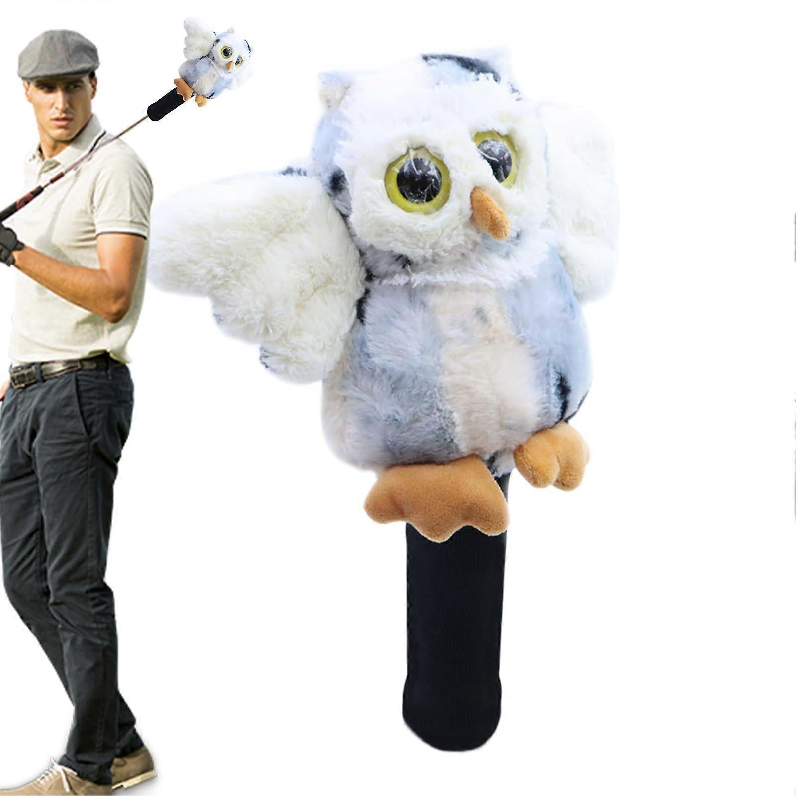 Plush Owl Funny Soft Racket Cover for Drivers, Playful Unique Touch, 32x10cm