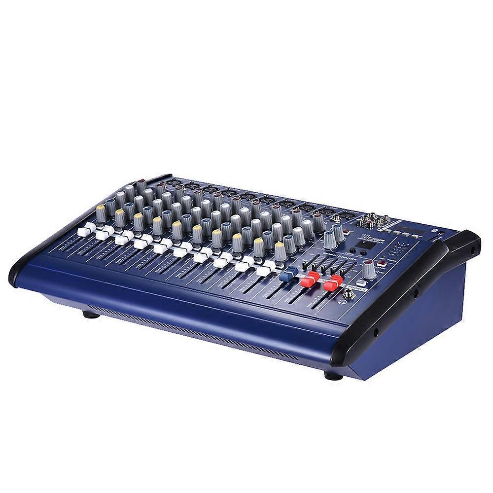 10 Channel Powered Mixer Amplifier Digital Audio Mixing Console with 48V Phantom Power USB SD for Recording DJ Stage Karaoke Live Performance