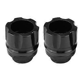 2 Stück universelle Aluminiumlegierung CNC-Motorrad-Vorderradgabel Anti-Kollisions-Schieber (schwarz)