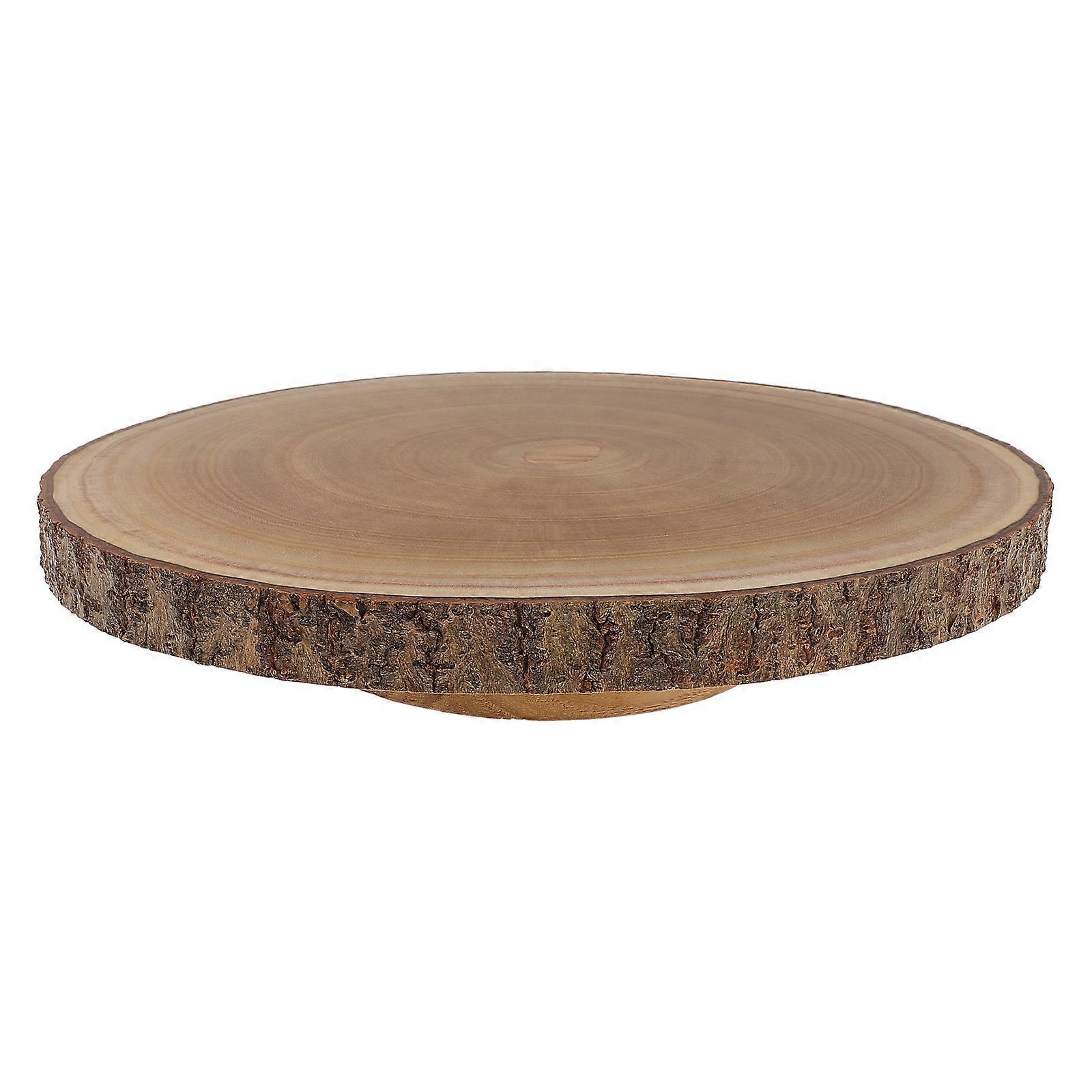 Farmhouse Cake Stand Wood Coffee Color Stable and Reliable for Home Use 7.5 Inches