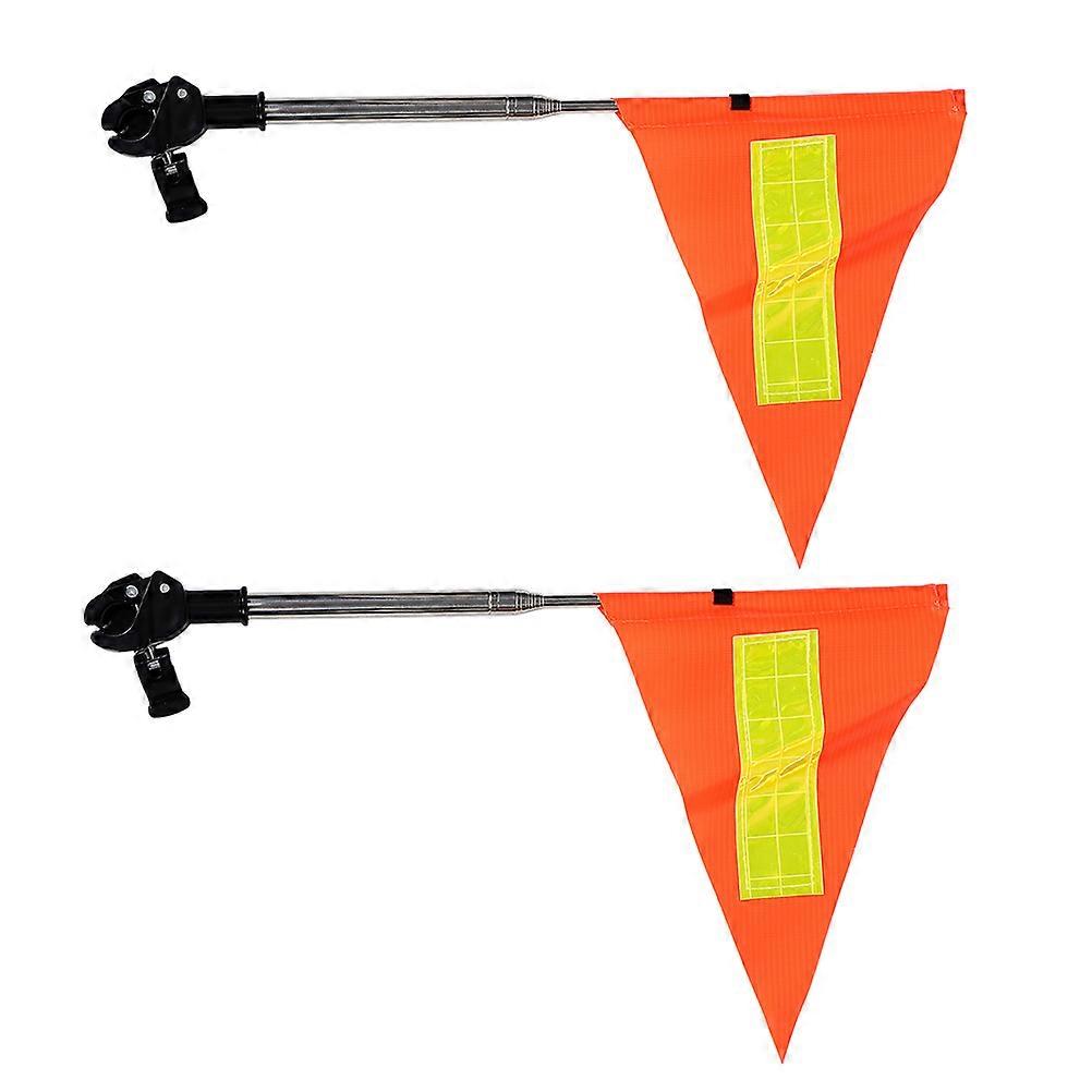 Reflective Orange Safety Flag with Adjustable Pole for Wheelchairs, Golf Carts, and Strollers – High Visibility, Quick Installation, Weather Resistant