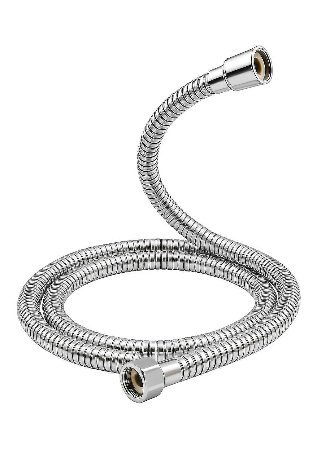 Universal Shower Hose 2m Stainless Steel Silver Flexible Replacement Hose for Shower Heads 2 Meter Length