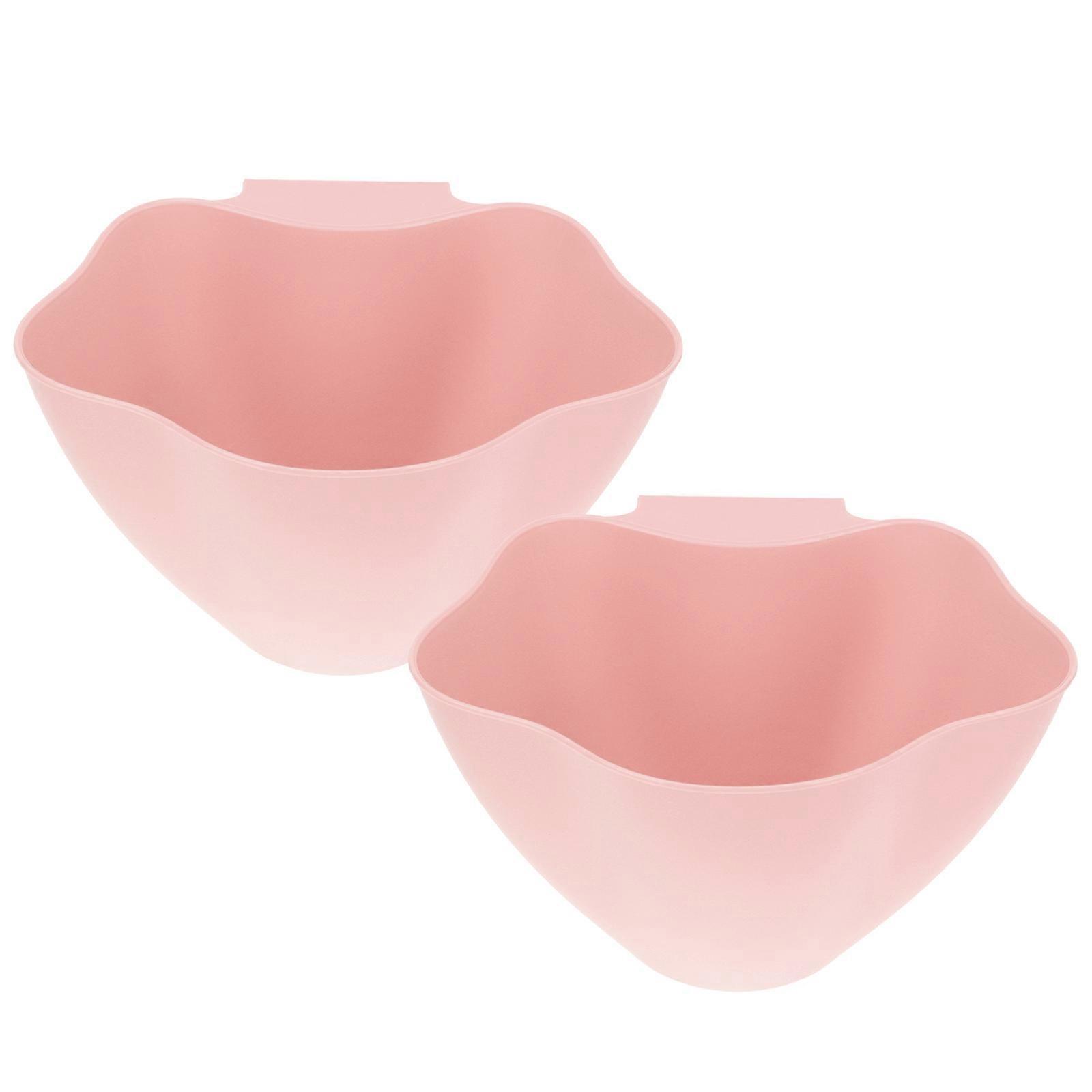 Pink Salon Cart Trash Can with Hanging Bucket for Storage 2Pcs