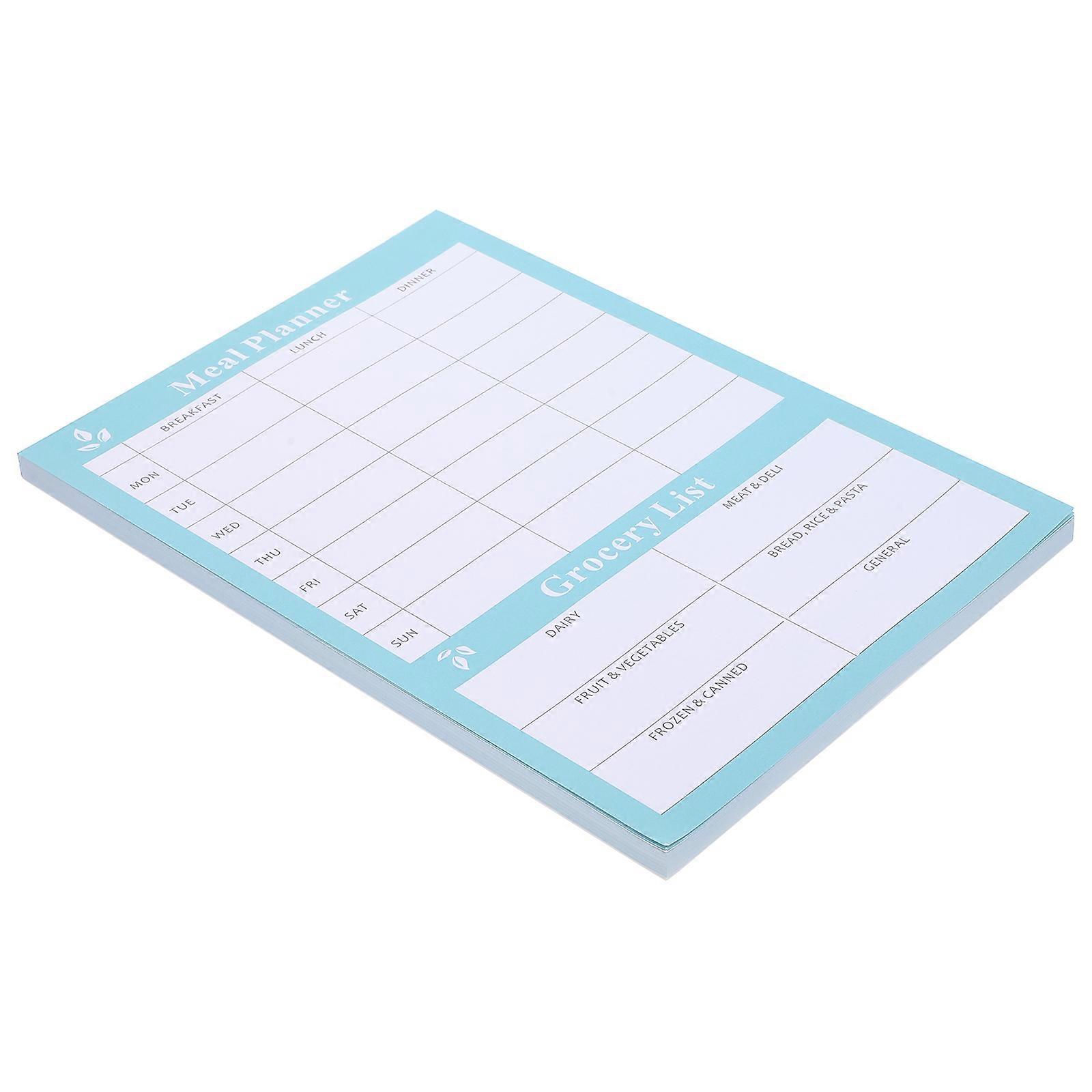 Tearable Weekly Menu Planner Notebook for Kitchen Meal Planning with Reusable Grocery List and Undated Calendar for Balanced Family Eating