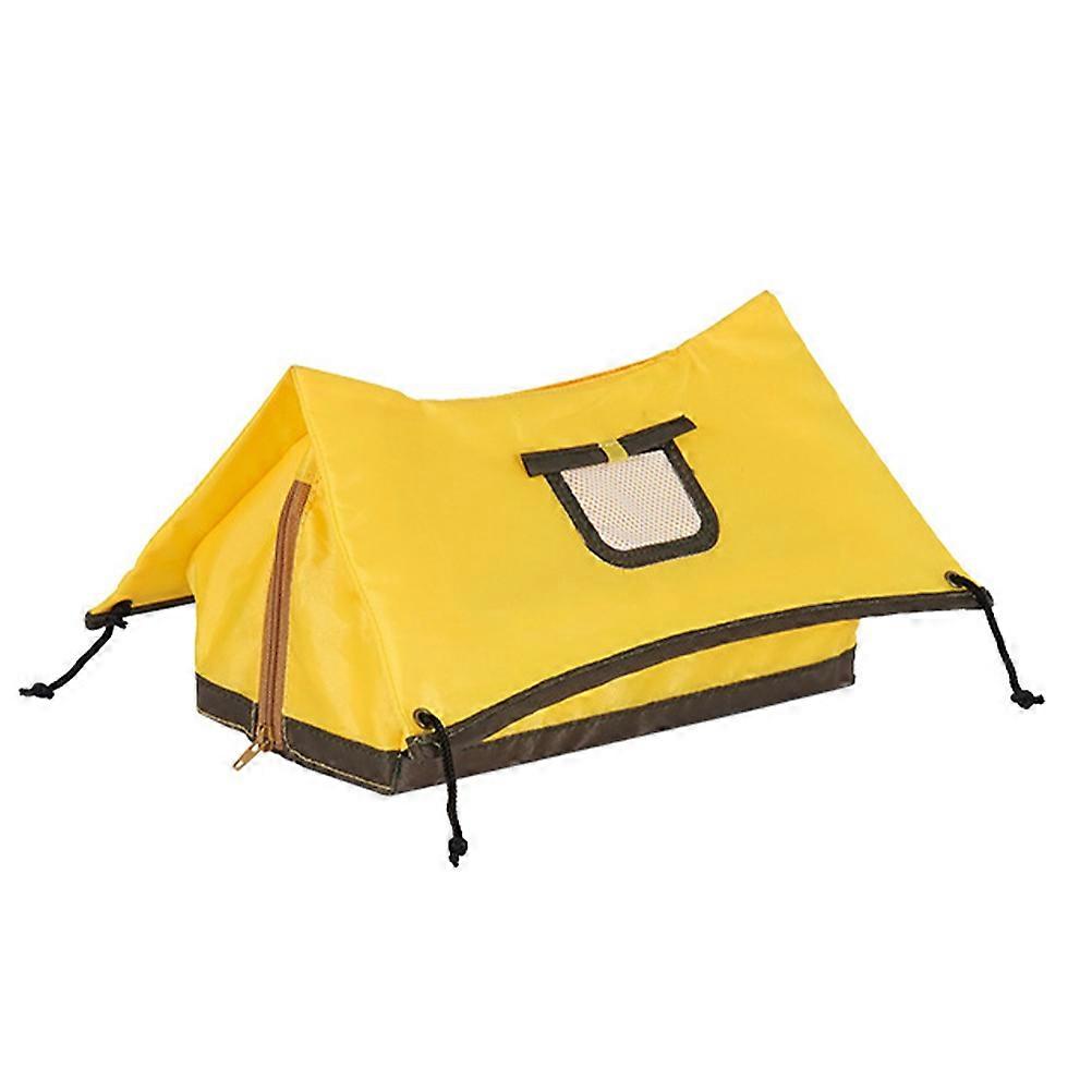 Yellow Portable Tissue Box for Storage Made of Polyester Compact Size Lightweight