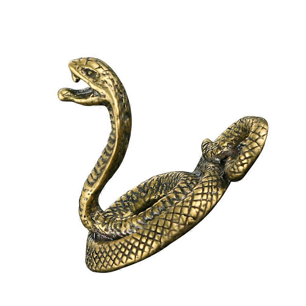 Retro Brass Snake Figurine Home Desktop Decoration Unique Animal Statue for Living Room Office Shelf Creative Space Saving Design