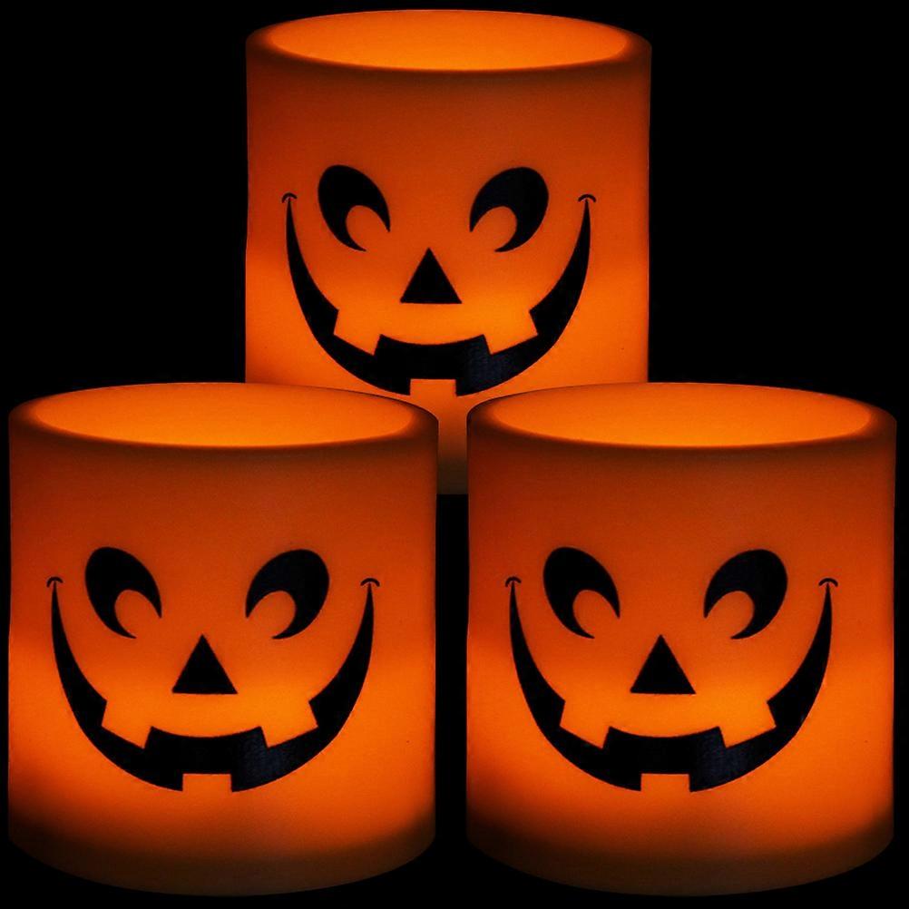 LED Battery Operated Candles For Halloween Decoration 7.5X7.4CM 3Pack