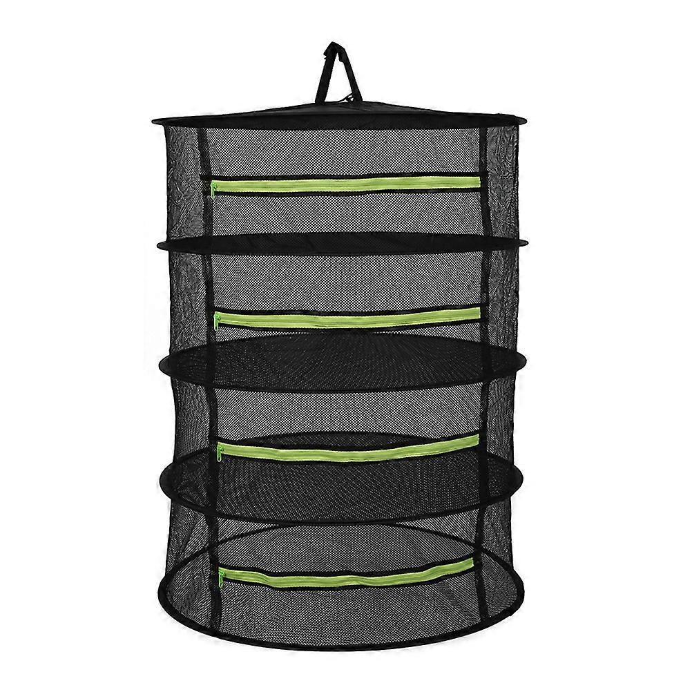 Hanging Drying Rack Organizer For Flowers 1Pack 4 Layers Black Zipper Design Perfect For Garden And Garage Storage
