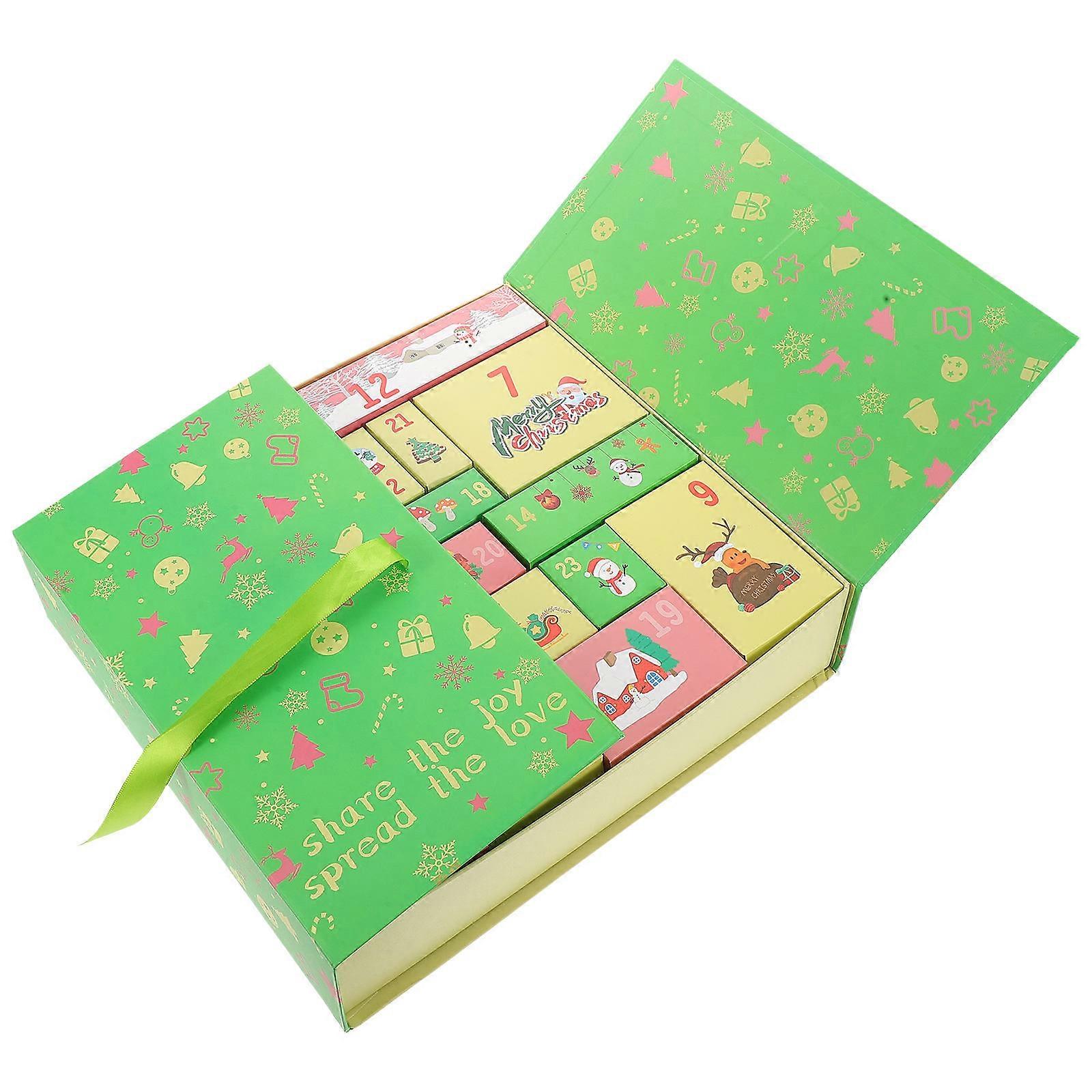 Christmas 24 Days Countdown Calendar Box 2024 Empty Boxes for Xmas Eve Small Treats and Goodies DIY Advent Calendar to Fill
