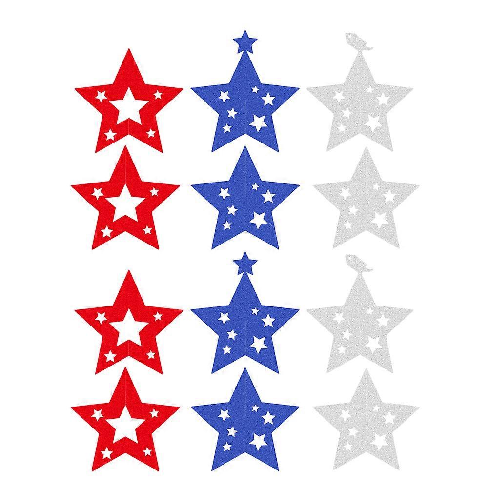 Star Decorations Versatile Use Double-Sided Glitter Paper 12Pcs Assorted Color Desk Decorations