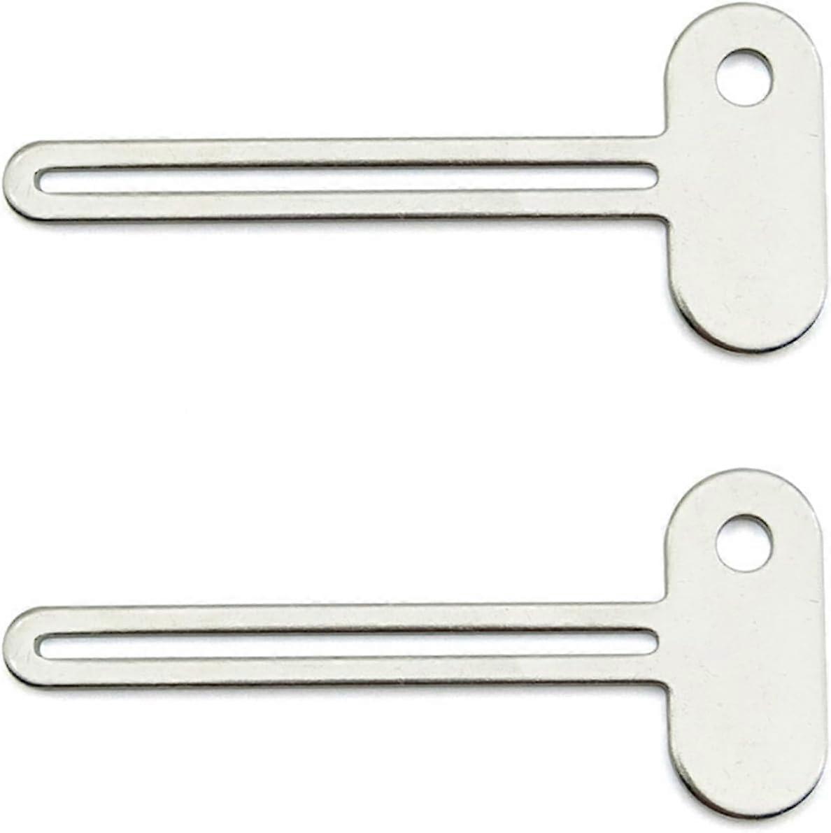 Key Shape Tube Squeezer 2 Piece Silver Set Thin Tube Squeezer For Toothpaste Cream Hand Cream Facial Cleanser Manual