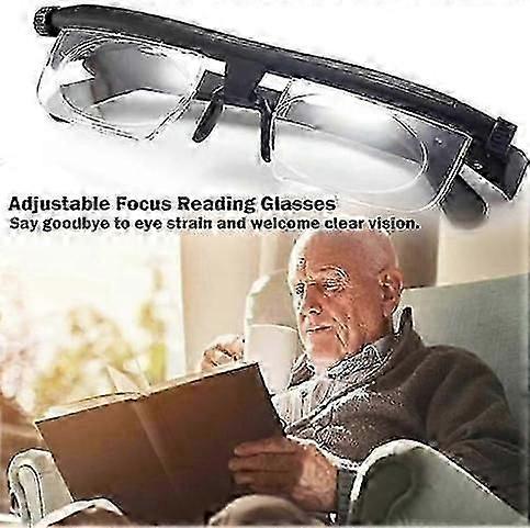 Clear Vision -6D to +3D Adjustable Dial Eyeglasses Variable Focus Reading Glasses For Seniors Gifts