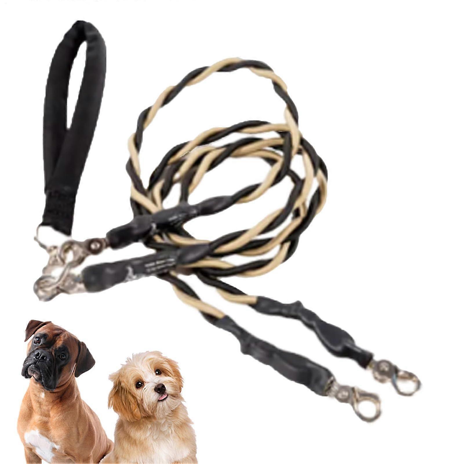 Dog Leash for Two Dogs - Durable Outdoor Walking Rope with High Strength and Secure Design in Gray for Park Training and Walks