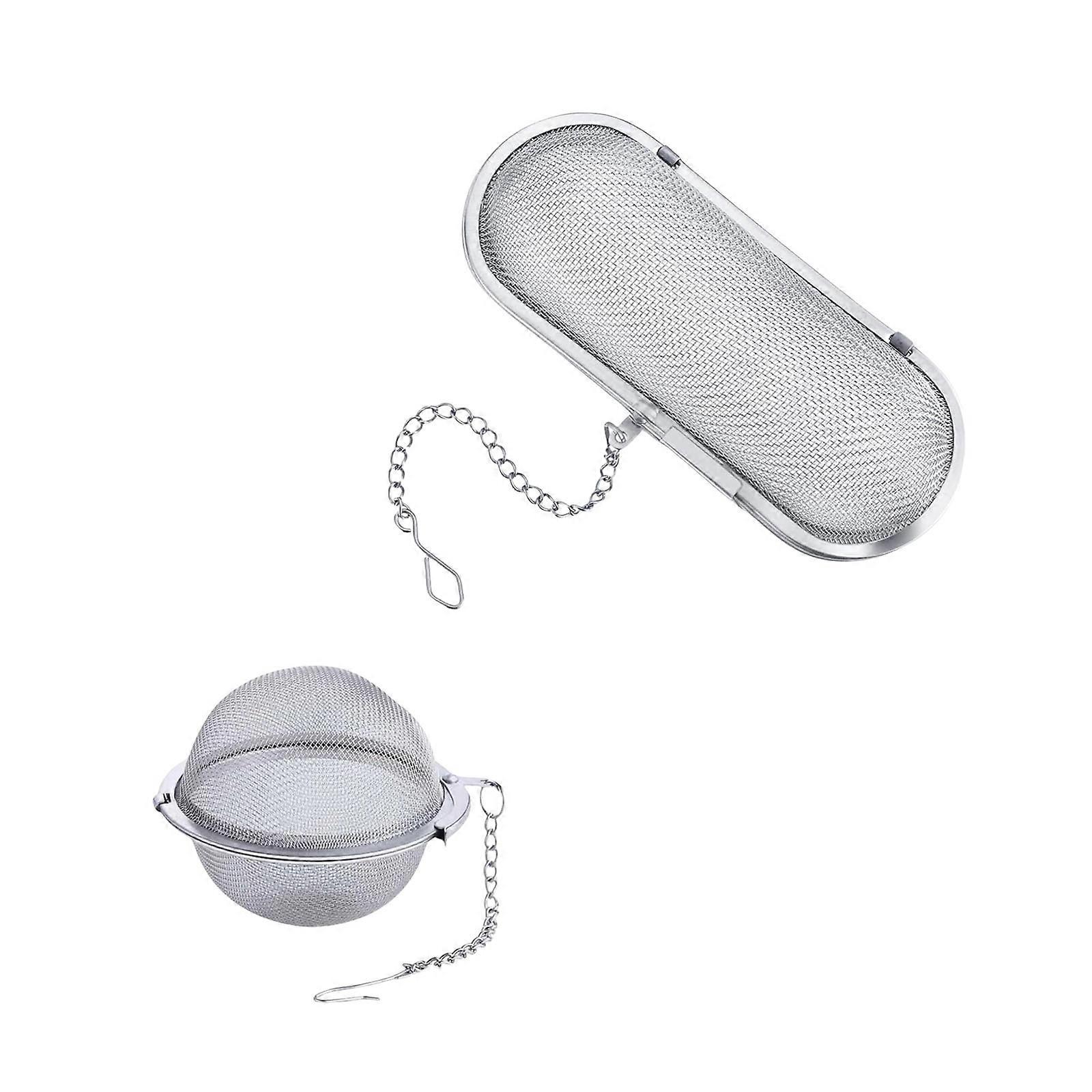2Pcs Large Capacity Spices and Teas Strainer in Rectangular and Round Shape Ideal for Brewing Teas and Cooking Soups Multicolor