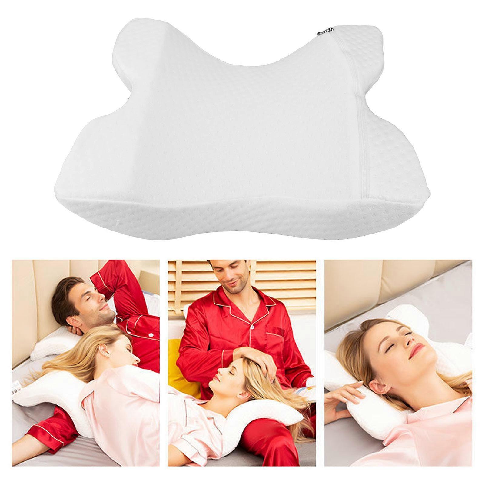 Arm Pillow Slow Rebound Pressure Memory Foam Arched U Shape White Cuddle Pillow for Travel Sleeping 