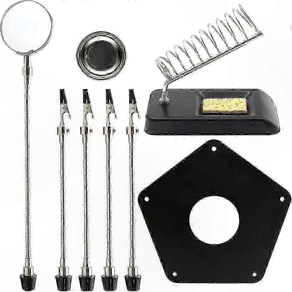 PCB Holder with Flexible Arms and Soldering Iron Stand for Electronics Projects