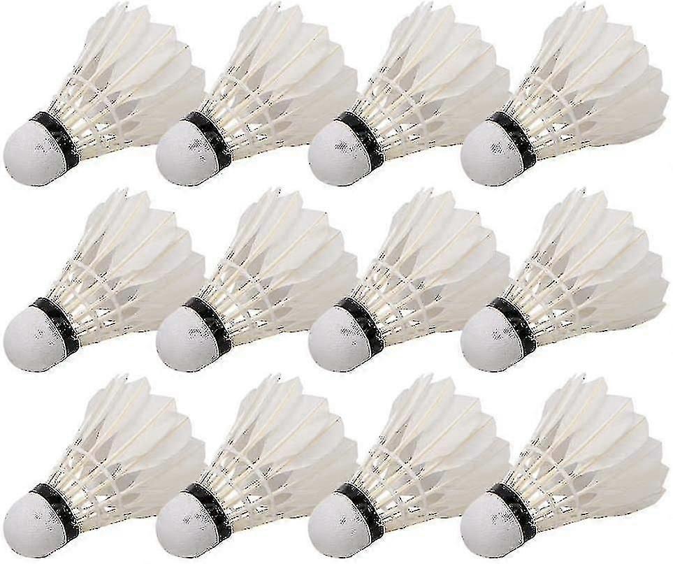12pcs Professional Shuttlecock Feather Badminton Balls for Training