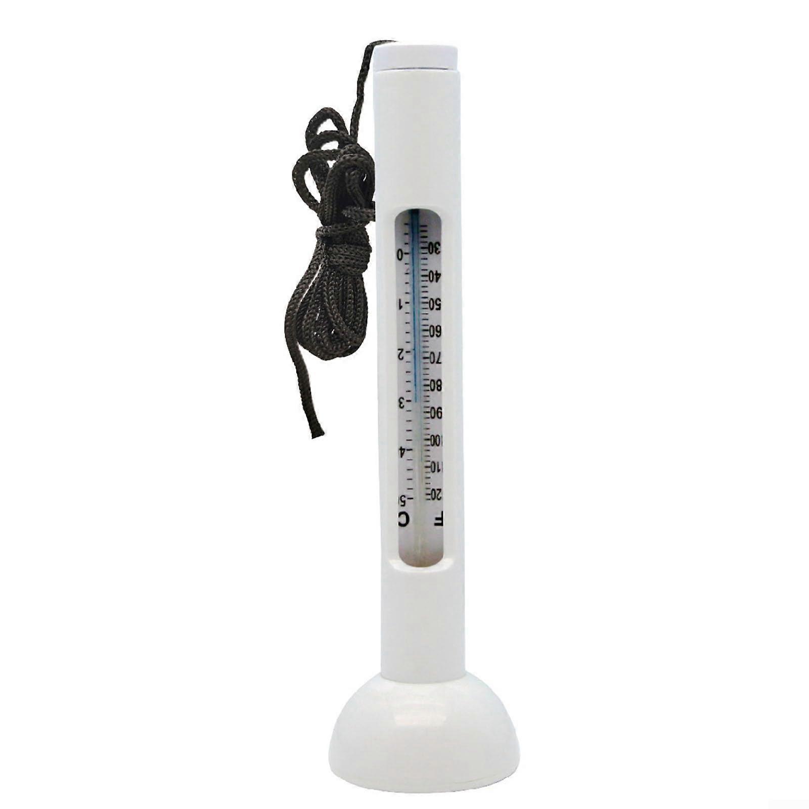 Reliable Floating Thermometer with Rope for Ice Bath, Pond, Pool - Wide Temperature Range, White Color, Durable Material