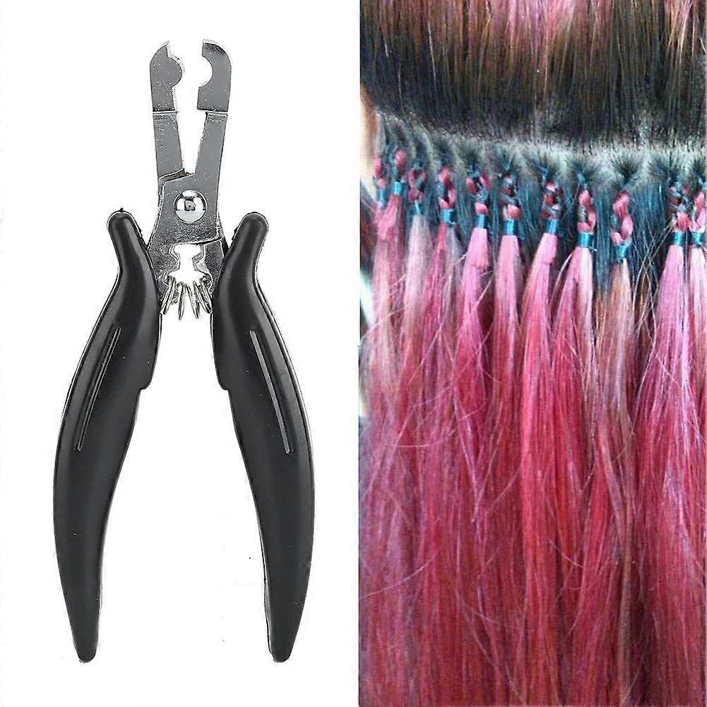 Hair Extension Pliers for Micro Nano Ring Extensions, Stainless Steel Tool with Integrated Spring Feature for Wigs Removal