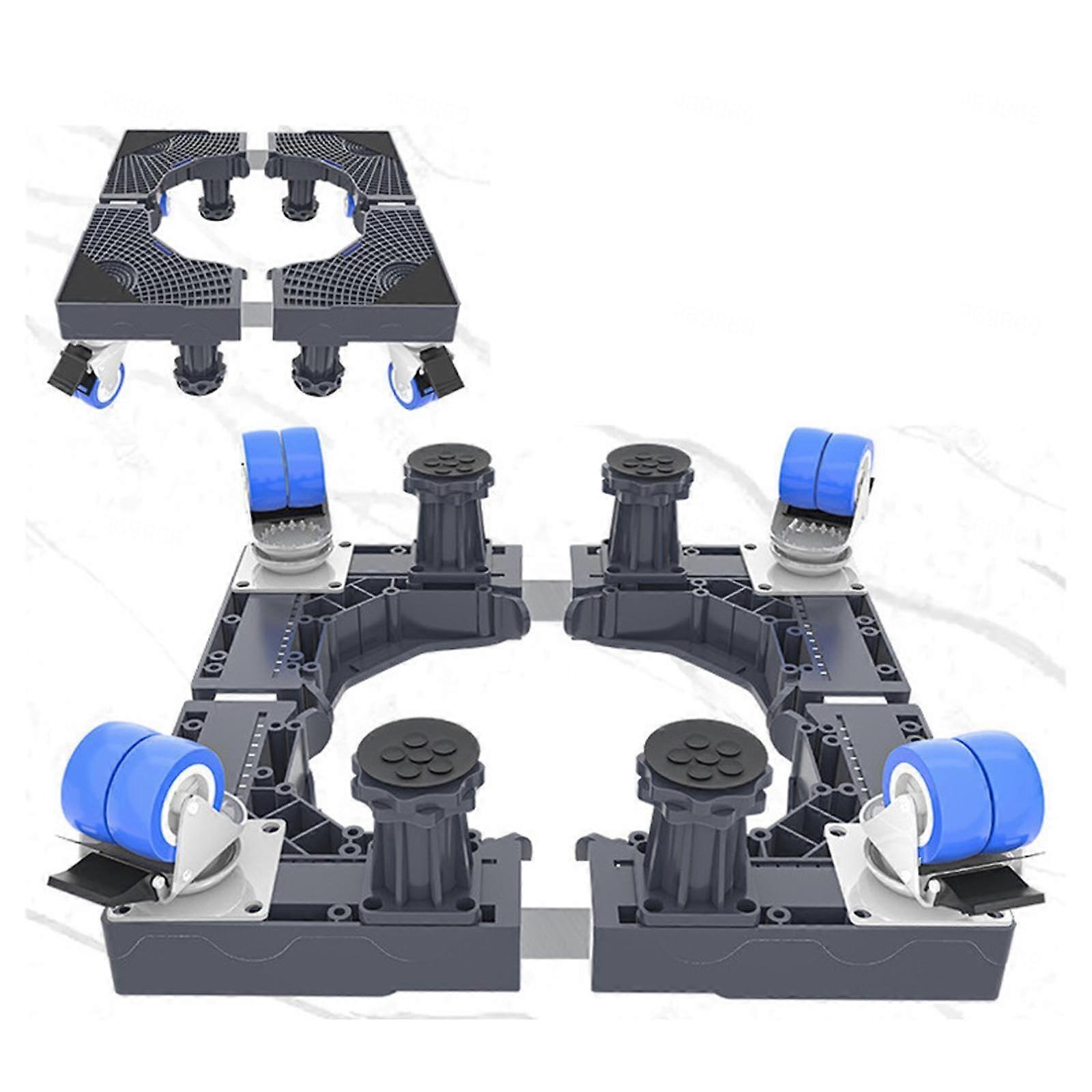 Washing machine socket with 4 wheels, adjustable base, damping washerdryer stand with wheels.
