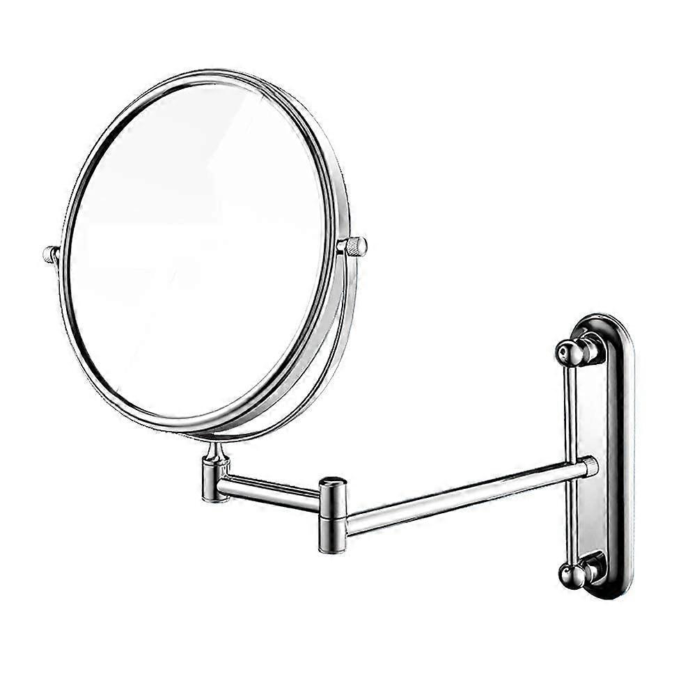 Bathroom Wall Mounted Double Sided Rotating Magnifying Mirror Punch Free Detachable for Shower and Bedroom