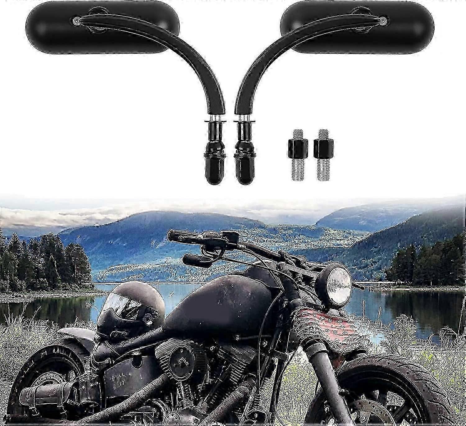 Chrome Motorcycle Round Sportster Mirrors Rear View Compatible With Harley Davidson Fatboy Dyna Street Glide Road King Softail -get It Gift