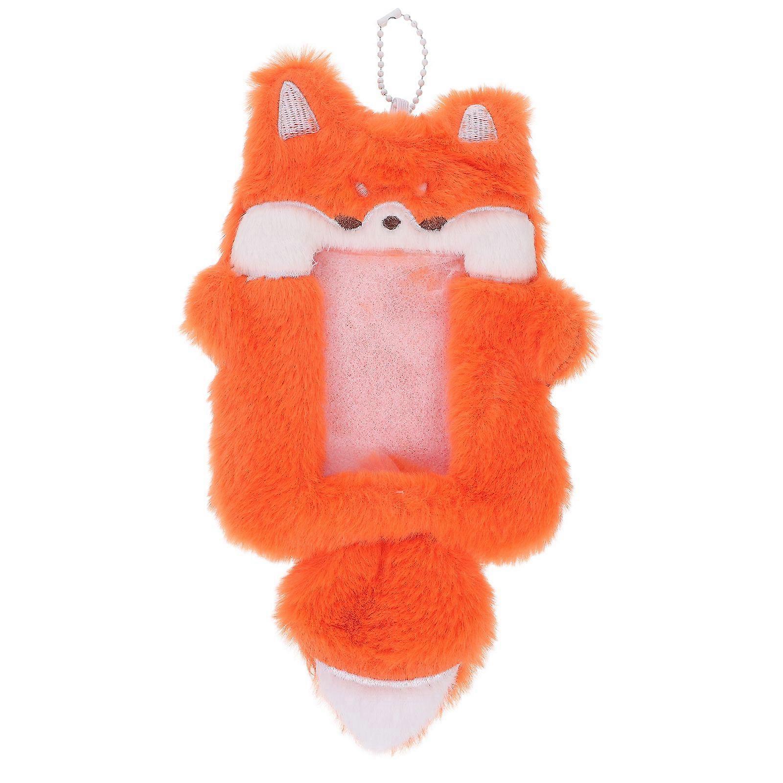 Plush Animal Card Holder Keychain Plush Card Cover Cute Photocard Holder With Keychain Cartoon Work Card Sleeves For Students