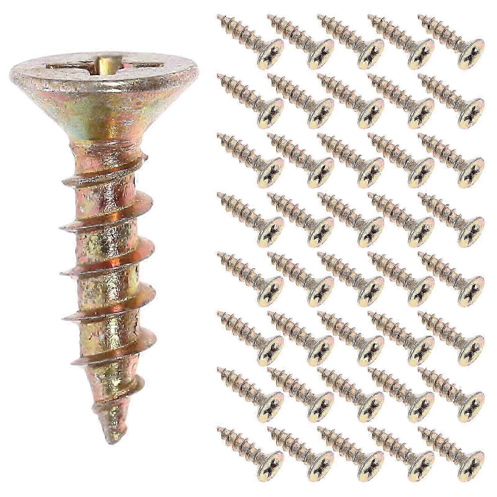 200pcs Galvanized Iron Self-Tapping Screws 1.60x0.70x0.70cm for Wood & Metal, Self-Drilling Screws with Sharp Point