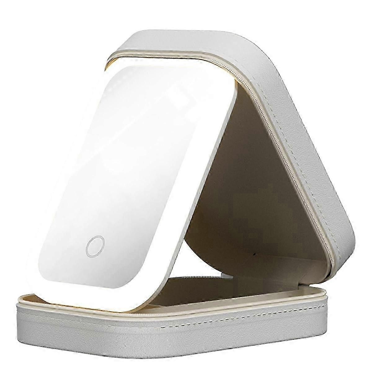 LED Three-Color Adjustable Makeup Mirror, Three Colors Brightness Adjustable Makeup Mirror with Lights White