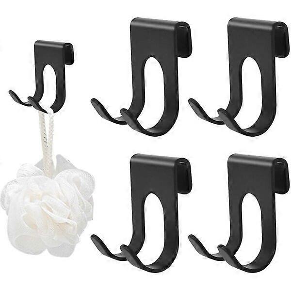 Black multi-layer brushed bathroom sticky hooks, waterproof and durable