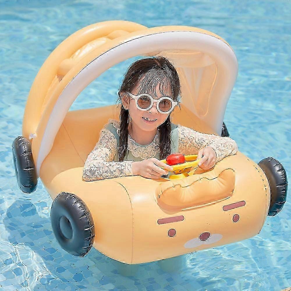 Fun Car-Shaped Inflatable Pool Float with Sun Awning - Perfect for ...