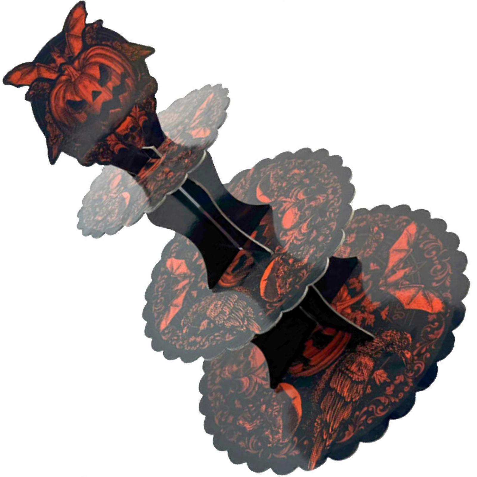 Festival Disposable 3 Layer Serving Tray With Halloween Motifs Perfect For Themed Gatherings And Event Multicolor