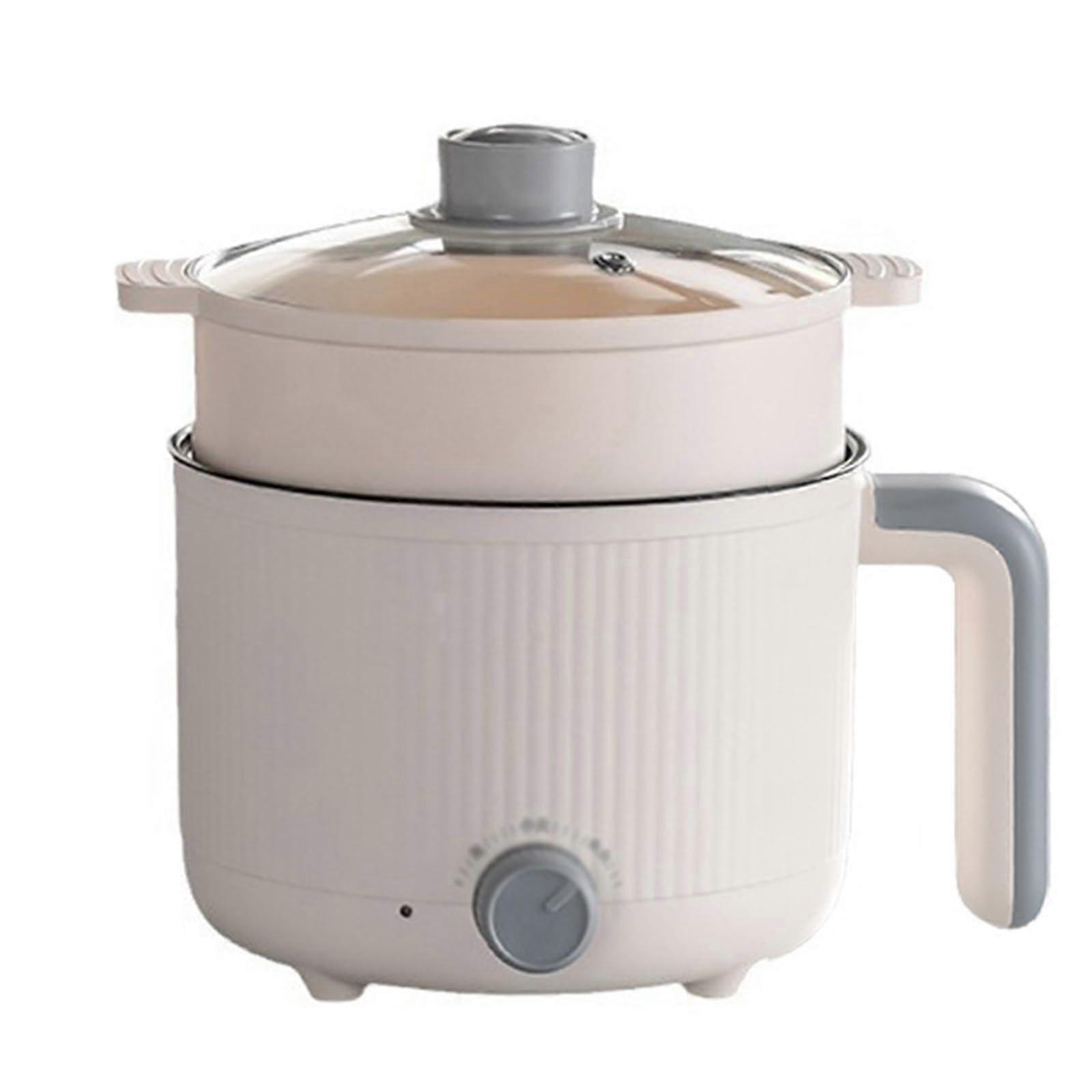 Electric Hot Pot With Steamers, 1.8L NonStick Pot For Ramen, Versatile Cooker For Home, Office, Dorm