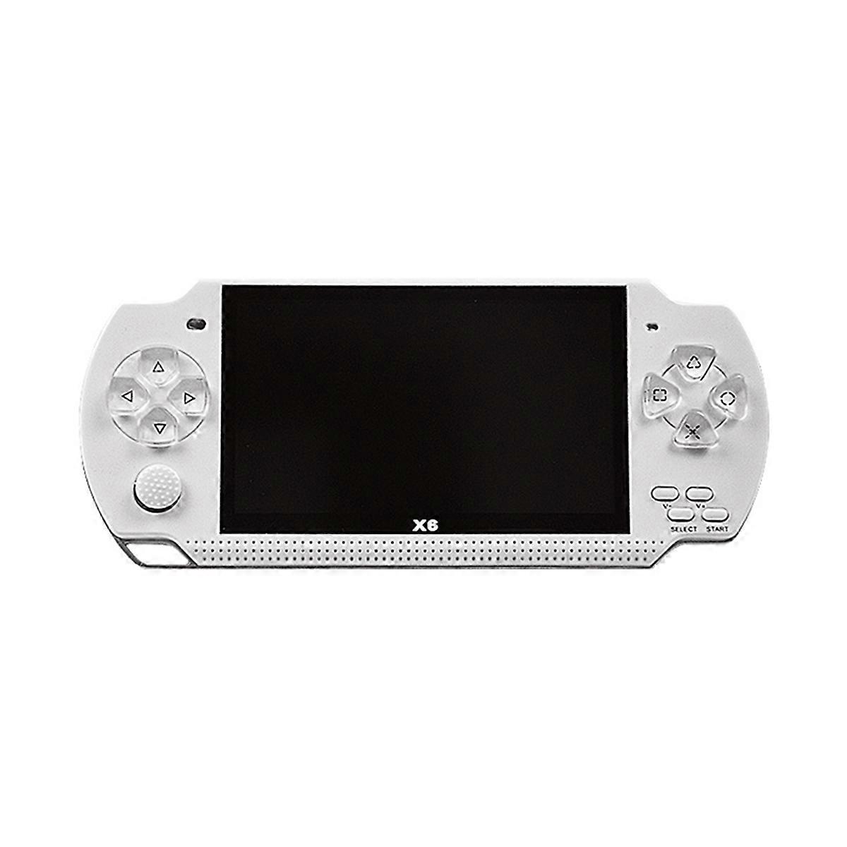 X6 Handheld Game Console 4.3 Inch Screen Mp4 Player Mp5 Game Player 8gb Support for Game Camera Video E-Book White
