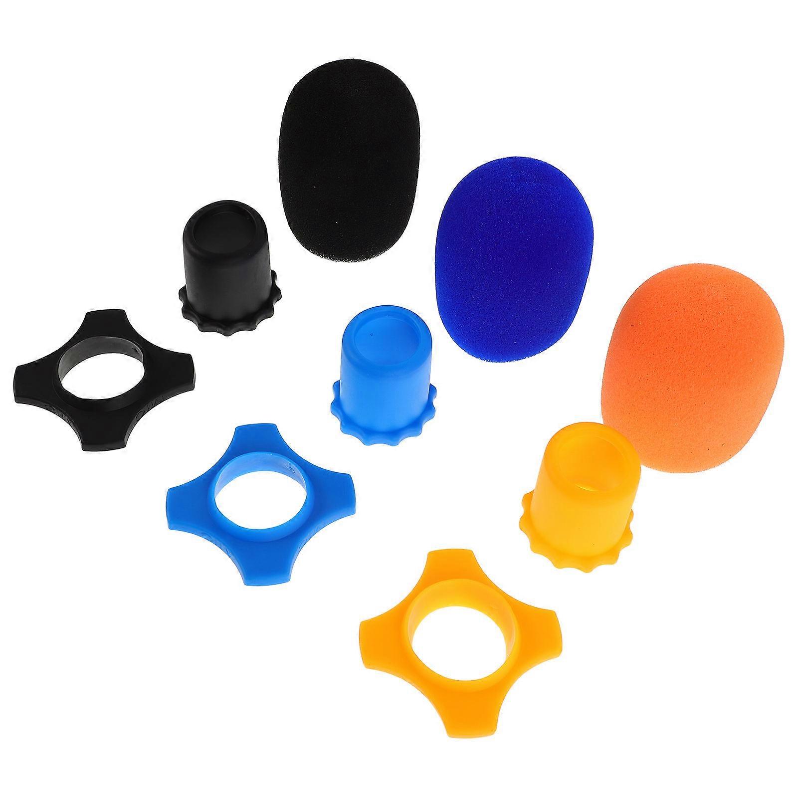 3 Sets Wireless Handheld Microphone Accessories with Anti Slip Ring and Foam Cover for Non Skid and Anti Roll Protection Use
