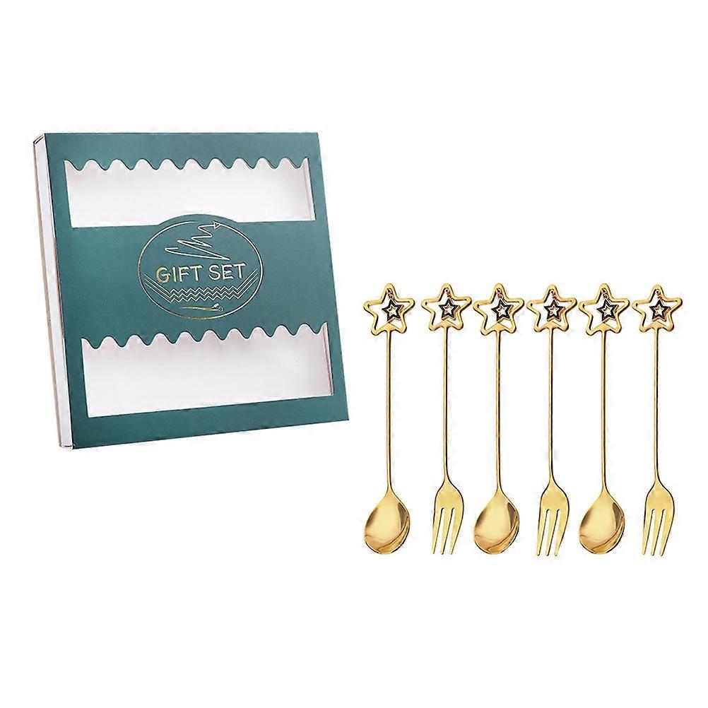 Dessert Forks 1 Box 6Pcs Assorted Color Simple Design For Serving Coffee Afternoon Tea Parties Gatherings