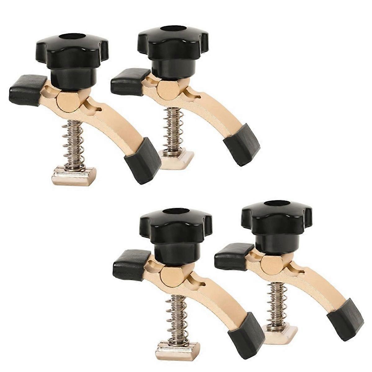 4Pcs Quick Acting T-Track Hold Down Clamp with T Silder Aluminum Alloy Woodworking Clamps Jig for Routers Drill Presses